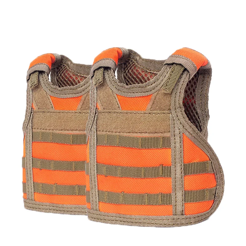 orange 2pcs Тактический Мини-жилет для бутылки военный чехол для пивной бутылки охладитель напитков мини-жилет с регулируемыми плечевыми ремнями для бутылки - Цвет: orange 2pcs