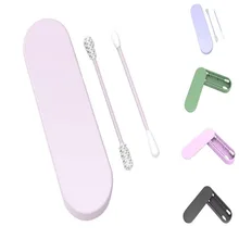 2 шт многоразовые хлопковые палочки для чистки ушей силиконовые палочки для чистки косметические ватные палочки