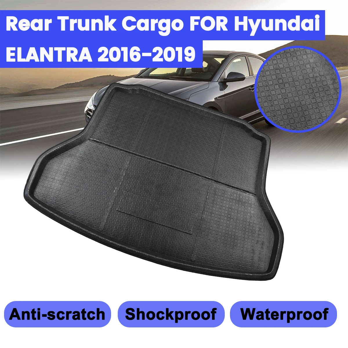 Напольный коврик для Hyundai Elantra Avante 2016 2017 2018 2019 поднос багажника задняя крышка