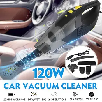 

6500pa Wireless Handheld Car Vacuum Cleaner 120W 12V Portable High Suction Vacuum Cleaner with 4 Heads for Car Home Useage