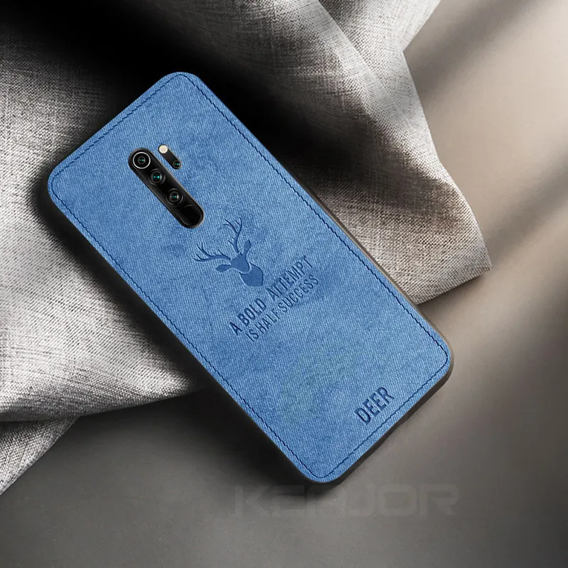Чехол для Xiaomi Redmi Note 8 Pro, чехол, классический тканевый чехол, силиконовая рамка, задняя крышка для Xiaomi Redmi Note8 Pro Coques - Цвет: Синий