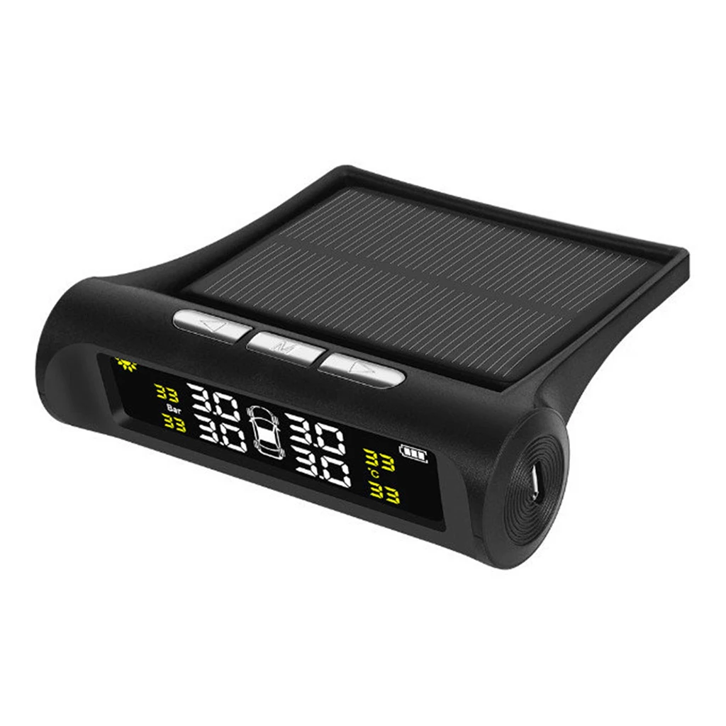RV Car TPMS Tire Pressure Alarm Monitor System Solar Powered External Sensor