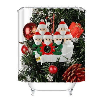 

Merry Christmas Shower Curtain Red Reindeer Santa Claus Custom Fashion Hide and Seek Shower Curtain Polyster FPing