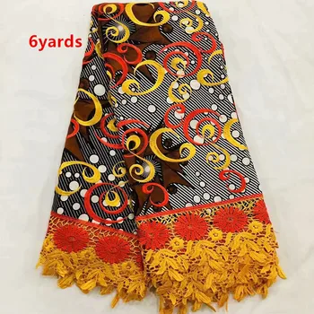 

Newcoming fashion WAX cloth lace fabric good quality wax cloth lace big lace for nigerian women dress free shipping JFOC201