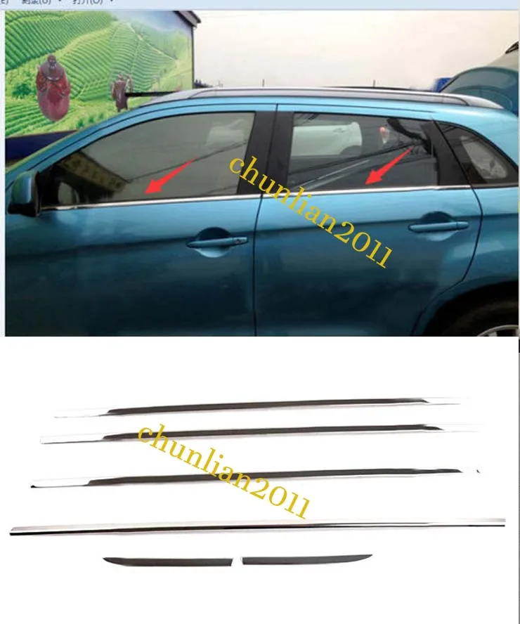 

Сталь ниже оконной рамы подоконник оконные стойки Накладка для 2009-2020 Mitsubishi Outlander Sport/ASX (6 шт.)