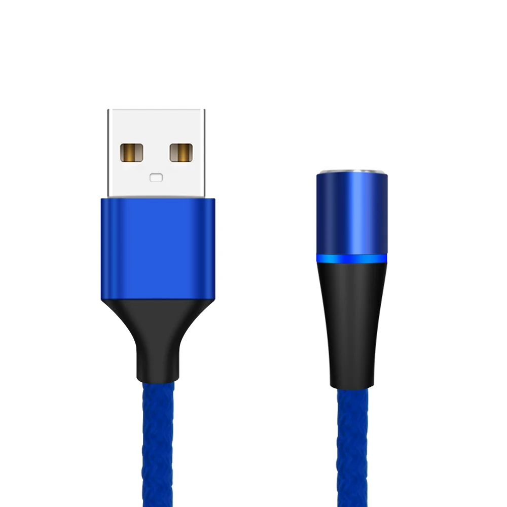 Магнитный кабель Micro usb type-C для samsung Galaxy, Xiaomi, для Android, быстрая зарядка, провод для передачи данных, 1 м, USBC, Тип C, магнитное зарядное устройство - Цвет: Blue