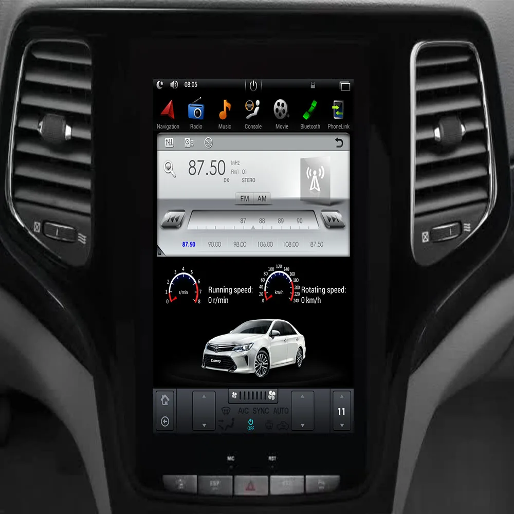 10 4 ''Tesla стиль Android 9 0 автомобильный dvd плеер GPS навигация для JEEP Grand Cherokee 2012 2018