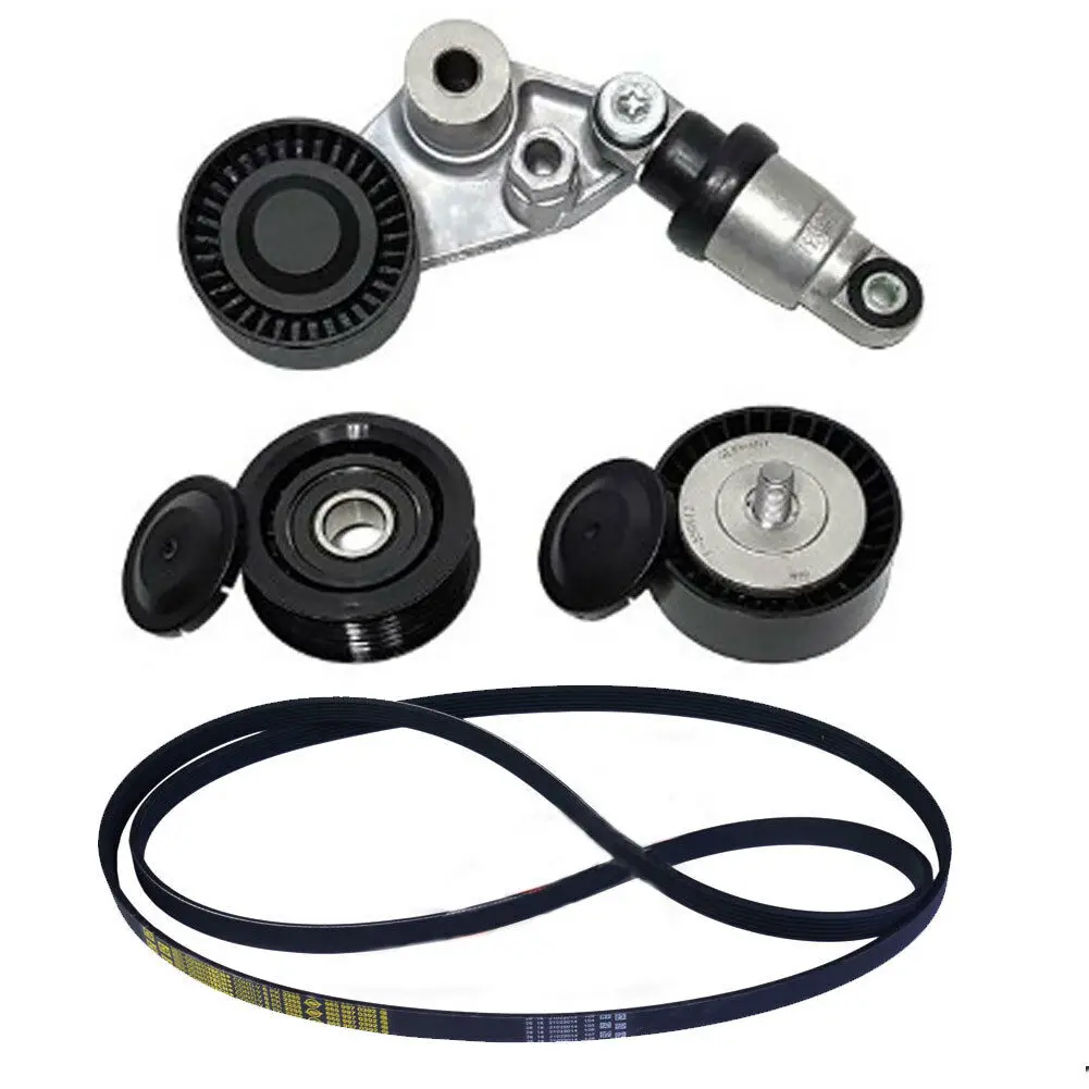Engine Serpentine Drive Fan Belt Tensioner Kit Set For Ssangyong