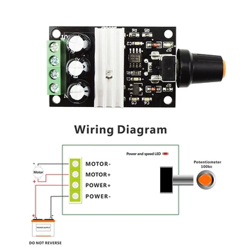 

DC 6V 12V 24V 28V 3A 80W DC Motor Speed Controller PWM Adjustable Variable Speed Switch DC Motor Driver