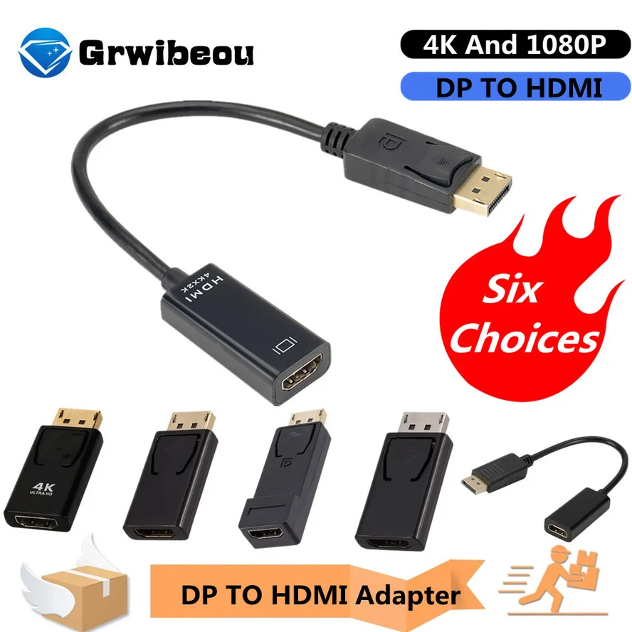 Переходник Grwibeou с порта дисплея на HDMI переходник DP мама для ПК ноутбука проектора
