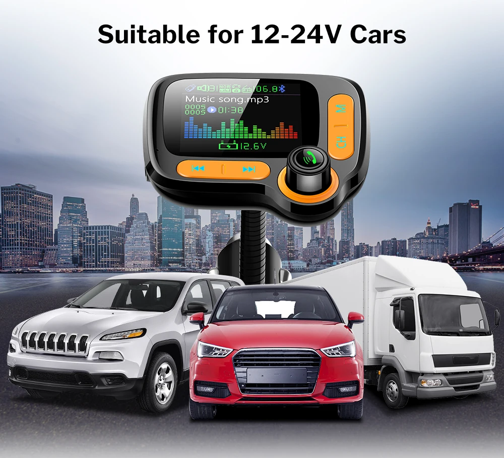 Car Bluetooth FM Transmitter Multifunction car Mp3 Player11