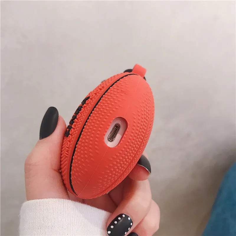 Для AirPod 2 Чехол 3D Баскетбол Футбол мультфильм мягкий силиконовый наушник Чехлы для Apple Airpods чехол милый чехол Funda