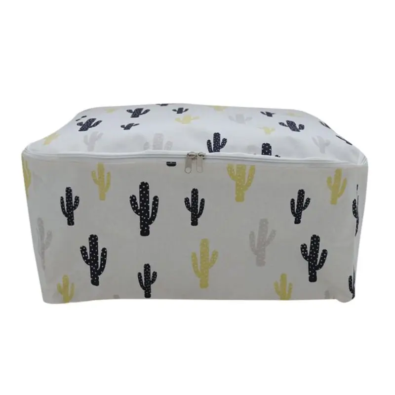 Foldable Storage Bags Organization Clothing Wardrobe Cotton And Linen Quilt Storage Bag Gray Big Dots Home Garden Home