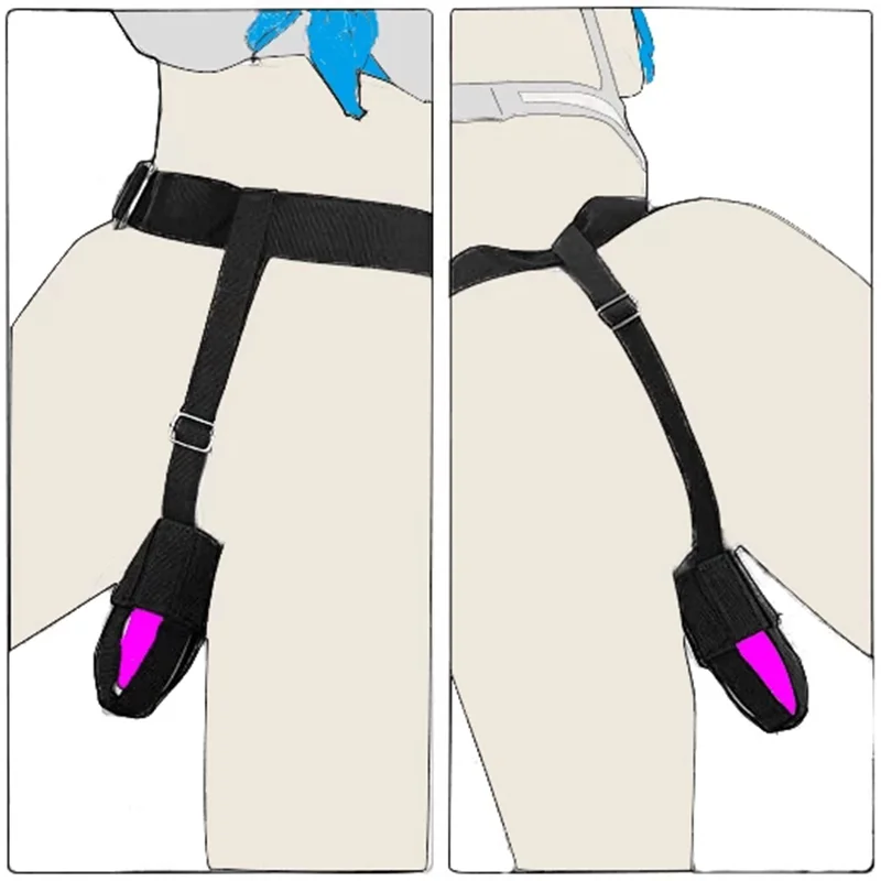 BDSM Bondage Restraint Belt Harness Holder Strap-on Nylon Waist Massage Masturbate Belt Vibrator Constrained Forced Slave Fetish