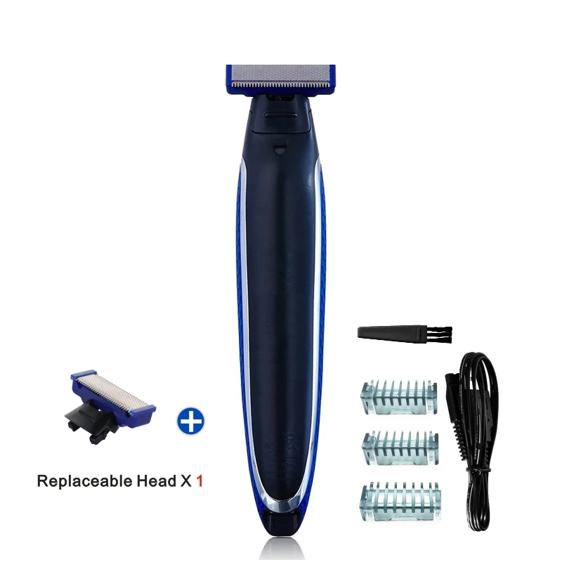 Shaver head x 1 3 в 1 триммер для волос Micro-Touch Solo Мужская бритва электрическая многофункциональная многоугольная Чистка перезаряжаемая - Цвет: Shaver head x 1