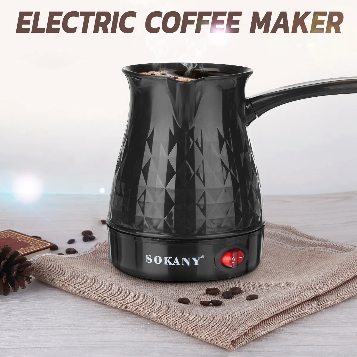 500ml Coffee Maker 600W Electric Coffee Percolato Coffee Pot Portable Espresso Machine Fast Heat Resistant EU Plug Waterproof