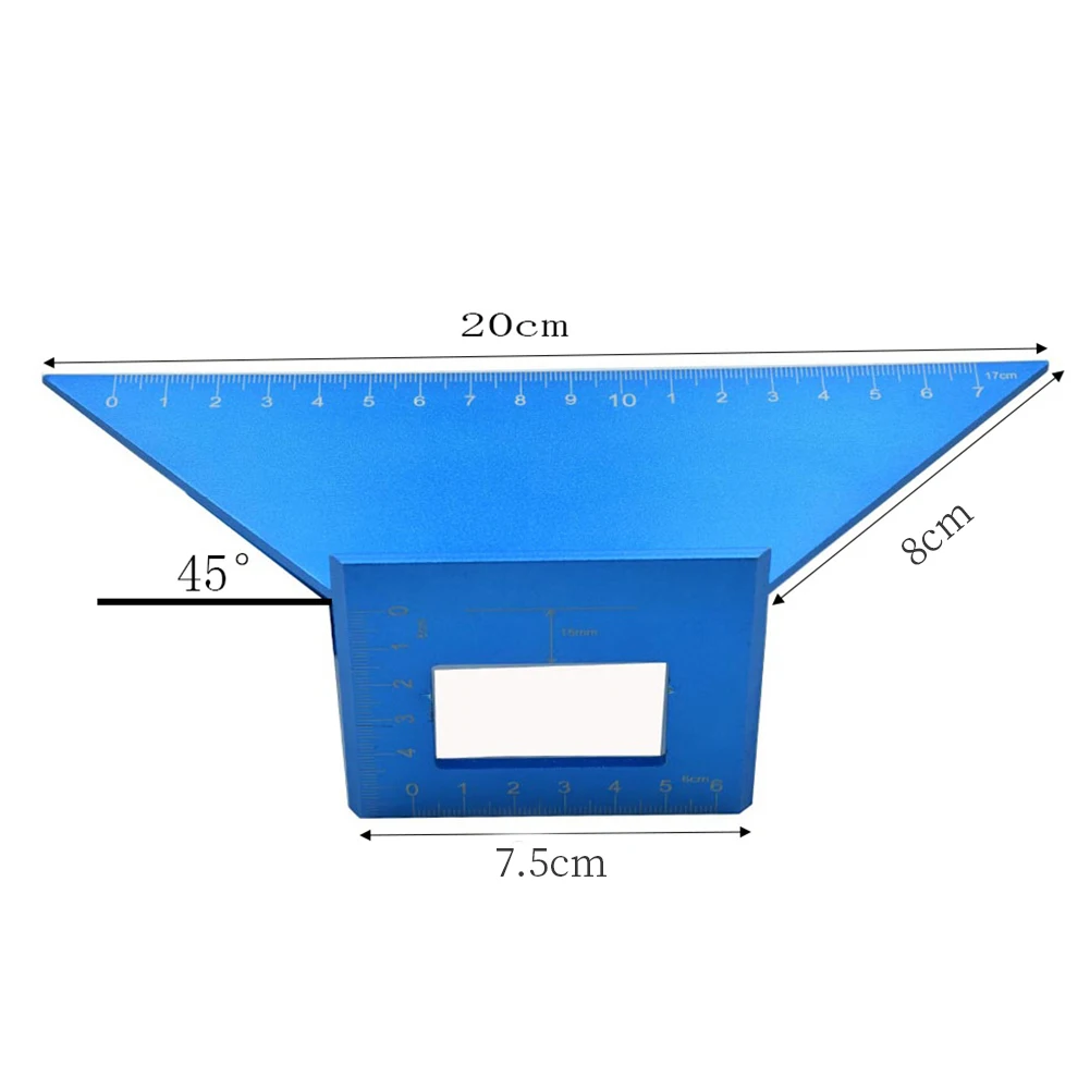Маркировочный квадратный алюминиевый сплав угловая линейка прочная 90 многофункциональная угловая линейка многофункциональные 45 градусов Ручные Инструменты Измерительный макет