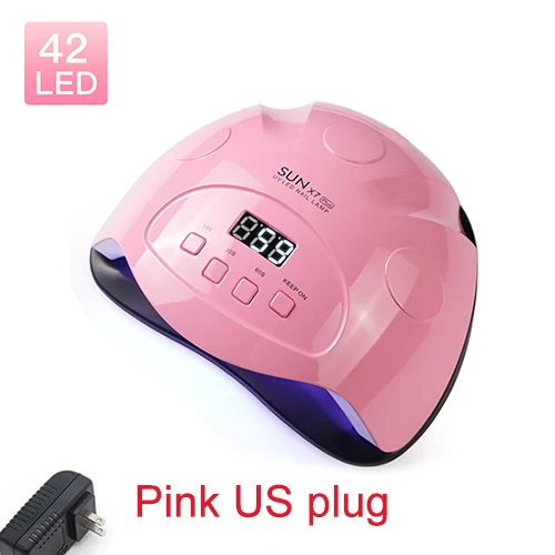 Pink US plug Sunx7 Plus лампа для ногтей быстрая отверждение скорость светодиодная гелевая лампа с умным датчиком и таймером новейшая сушилка для всех гелей - Цвет: Pink US plug