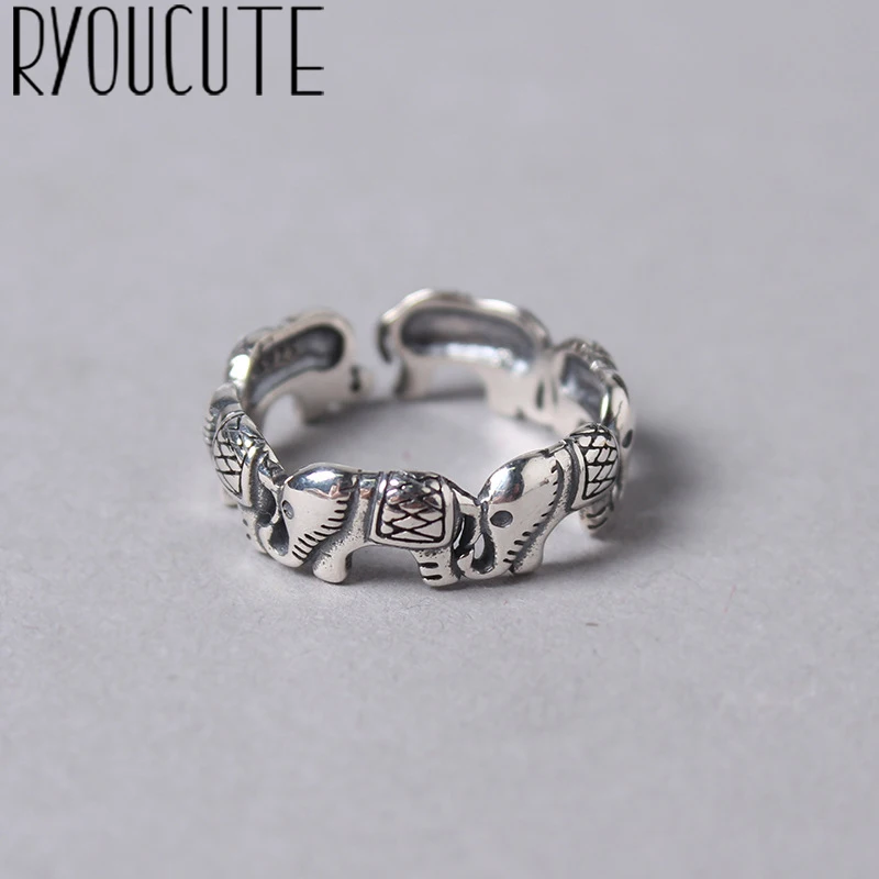 New Elephant Rings for Women Lady Punk Vintage Open Antique Rings Statement