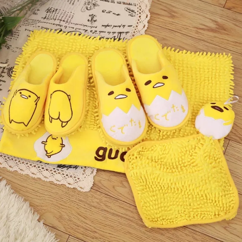 Gudetama/зимние тапочки; Теплая обувь; махровое полотенце для ленивых яиц; плюшевые домашние тапочки для взрослых; подарок для дома