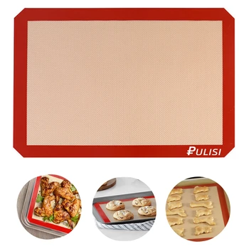 

Silicone Baking Mat Non Stick Silicon Liner for Bake Pans Thick & Large 11 5/8" x 16 1/2" Macaron Pastry Cookie Bread Making Mat