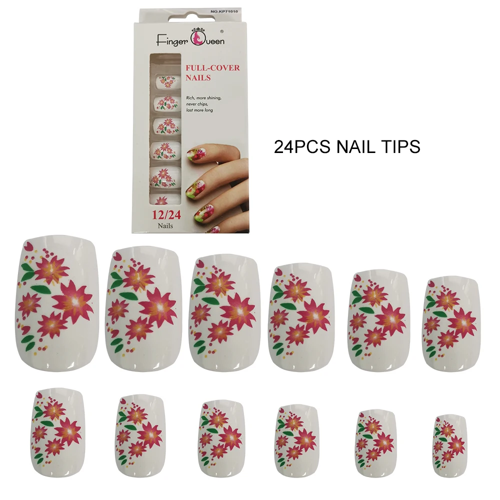 24PCS 24 шт./кор. накладные ногти для ног, девчачьи ногти мультфильм шаблон акриловый Фрезер для ногтей cо шлифовальными советы подходит для профессионального и домашнего Применение Маникюрный Инструмент - Цвет: 24PCS
