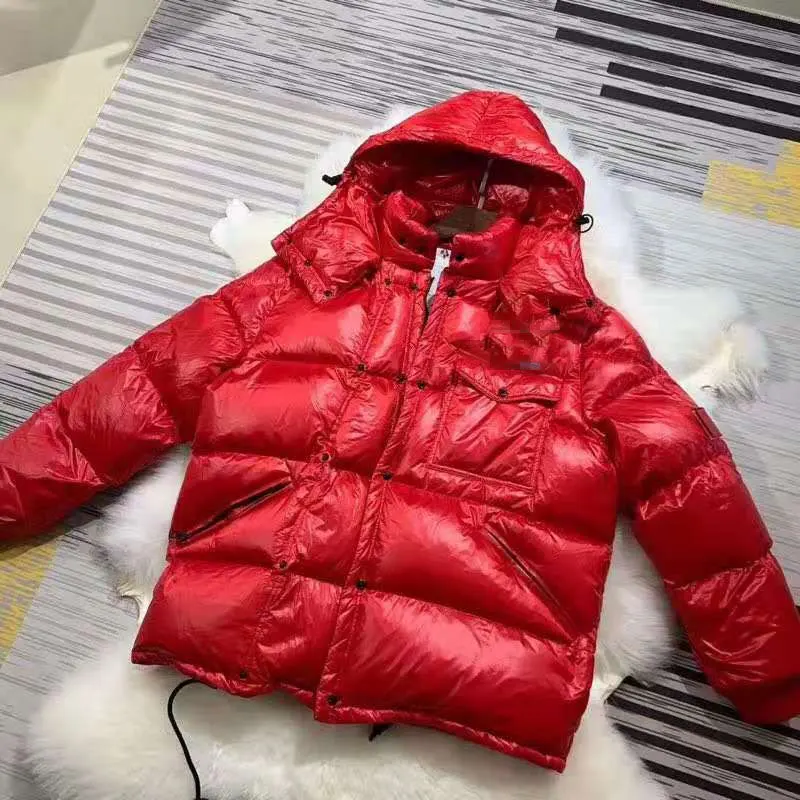 Red Зимний пуховик женские s с капюшоном парки толстые свободные плюс размер Короткие мужские/женские пальто для пар Tide легкие отражающие Куртки 781 - Цвет: Red