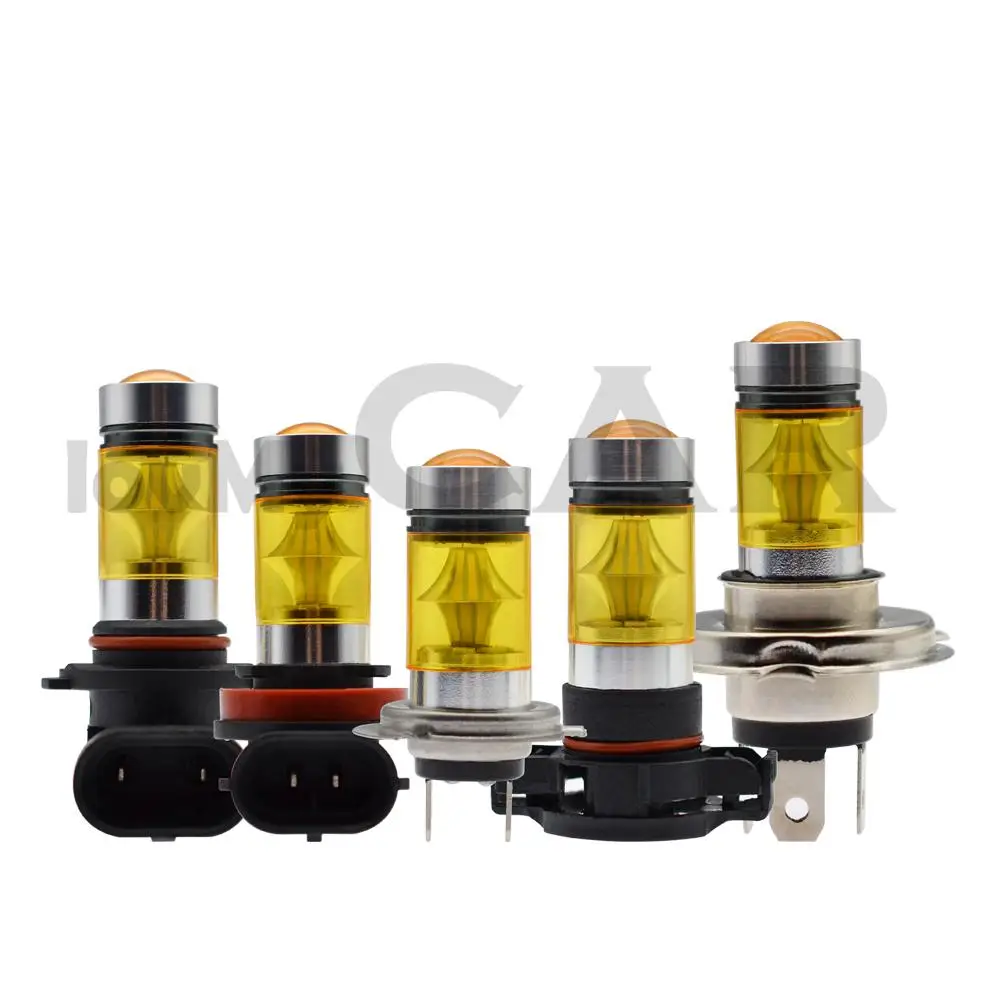 H1 1156 1157 H4 H7 H8 HB4 H16 100W 20SMD Автомобильные светодиодные 4300 К 6000 Реверсивный светильник сигнала поворота туман светильник H4 Led с двумя объективами Автомобильный головной светильник D1s