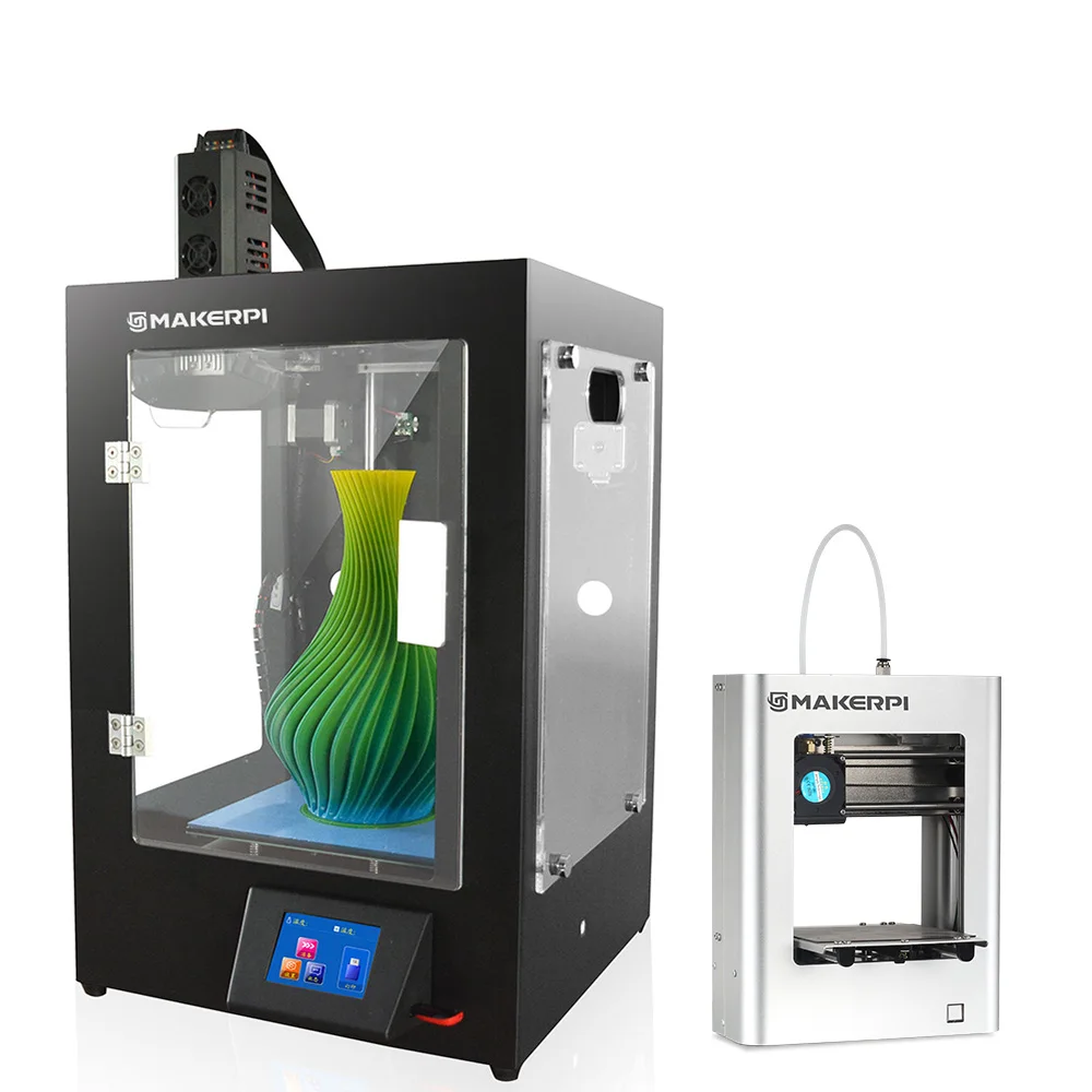 

MakerPi Mix-Color Printing 3D Printer Fully Closed Matchine w/Filament + Mini 3D Printer M1