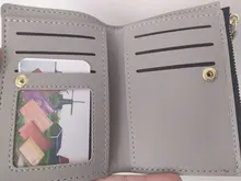 Billetera corta con estampado de flores para mujer, monedero pequeño con cremallera, tarjetero de cuero