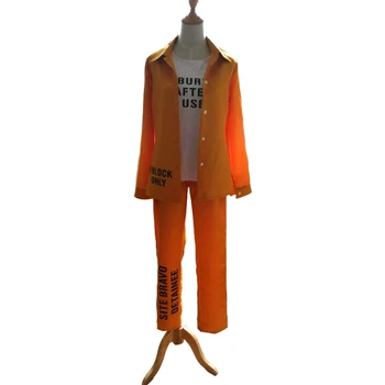 

Suicide Squad Cosplay Costume Harley Quinn Prison Suit Men Ms Coat Pants Vest Halloween Harleen Quinzel Cosplay Costume