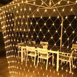 Suchme LED Net Mesh String Lights Waterproof Connectable for Indoor Outdoor Curtain Christmas Tree Bush Party Wedding Wall Decor
