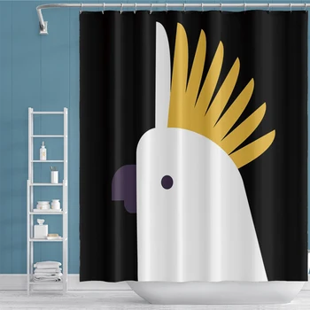 

Cassisy Fashion Animal Parrot Prints Shower Curtains Waterproof Bathroom Polyester Mould Proof Curtains Bath Curtain With Hooks