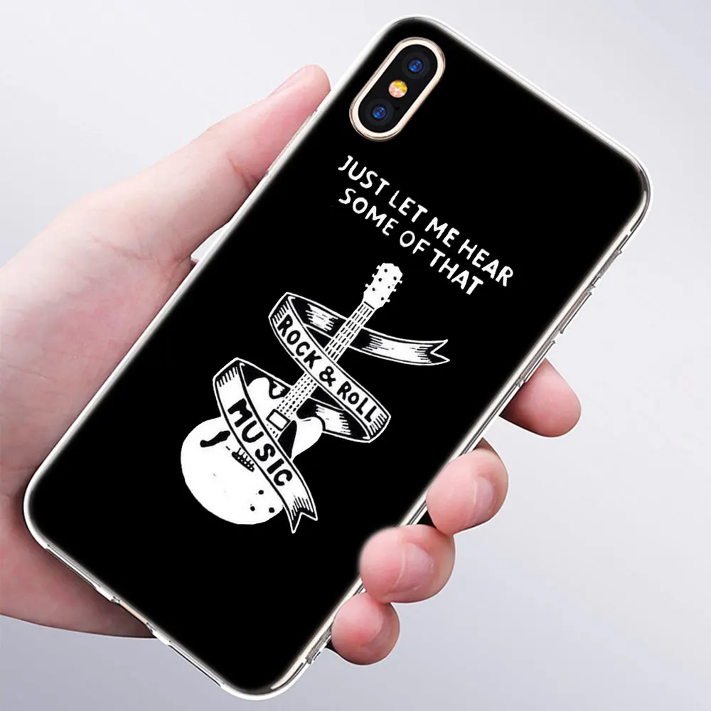 Роскошный мягкий силиконовый чехол для телефона Rock ролл череп для Apple iPhone 11 Pro XS Max X XR 6 6S 7 8 Plus 5 5S SE Модный чехол