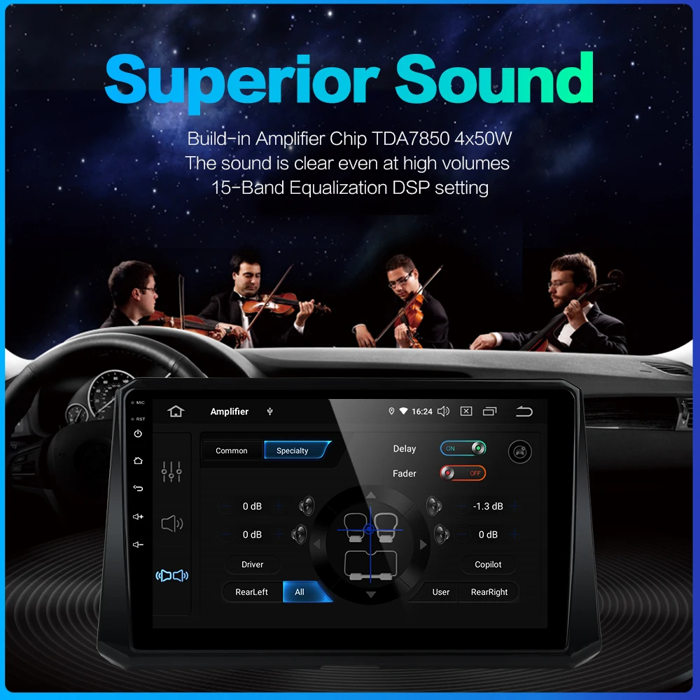 Dasaita 1 Din " ips Android 9,0 Автомагнитола для Toyota Corolla DSP Bluetooth gps 4 Гб ram