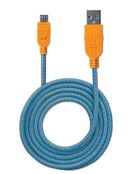 

Micro USB cable braided sleeving USB2.0 to M/MicroB M 1m Blue/Orange