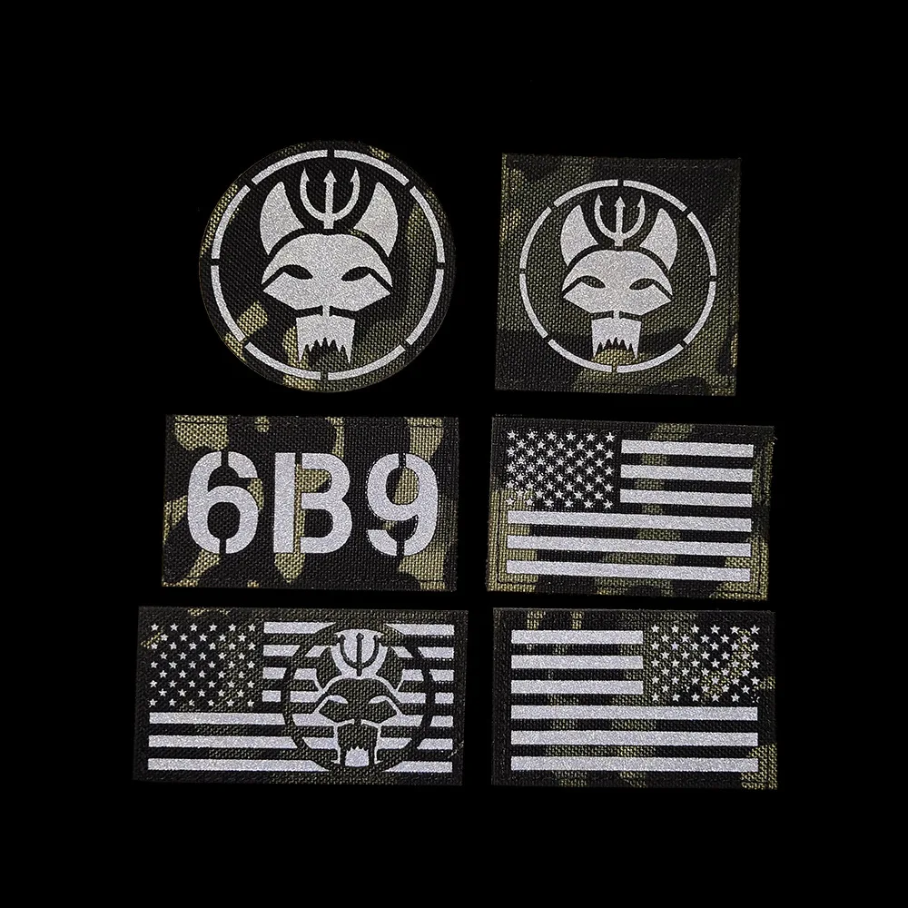 3D Seal Team/devgru IR Tactical Military Call Sign Patches Reflective USA National Flag Badges | Дом и сад