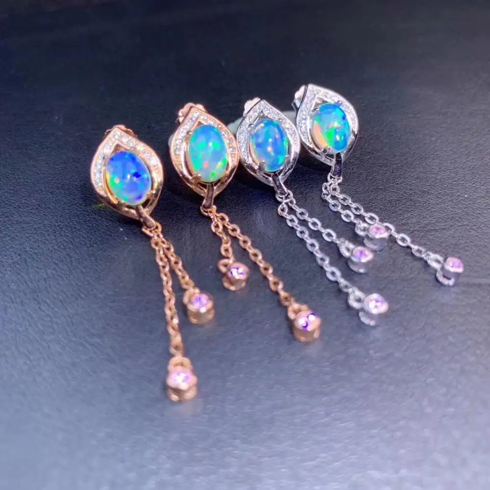 

KJJEAXCMY boutique jewelry 925 sterling silver inlaid Natural Opal Women's earrings support detection fine