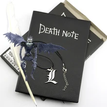Bloc-notes de mort A5, en cuir, avec plumes, pour cadeau, D40