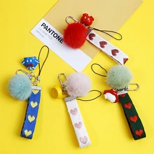 Ремешок для iPhone, samsung, ключи, ремешок для мобильного телефона, веревка для телефона, очаровательный популярный милый плюшевый декор из воздушных шаров, подарок