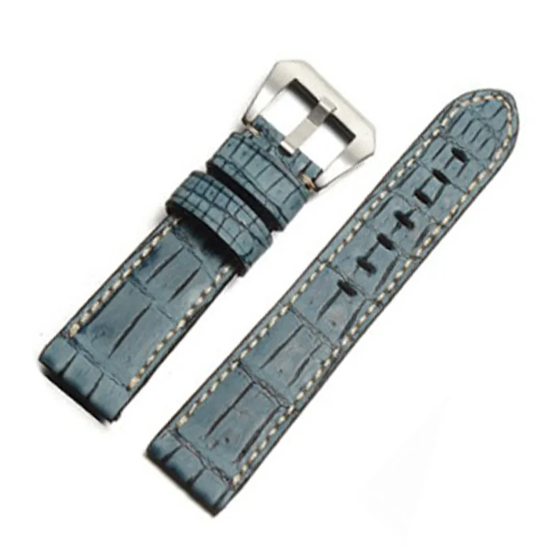 DOM Crocodile Genuine Leather Strap Watch Band for Men Watchband 22 24 26mm Watch Strap Alligator Leather Watch Belt Blue - Цвет ремешка: 13-Blue