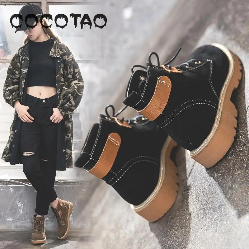 

Desert Martin Boots Female English Wind Short Korean Version Of Joker Spring And Autumn Single Tendon Bottom Tooling Boots27