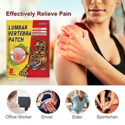8Pcs/bag Lumbar Spine Plaster Wormwood Waist Back Pain Heating Patches for Cervical Knee Joint Neck Body Care Plaster