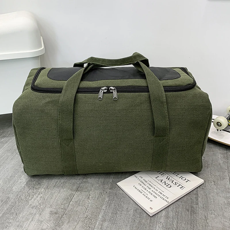 New Canvas Travel Bag For Men Solid Durable Handbag Outdoor Sports