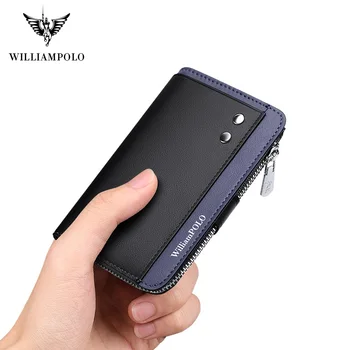 

WilliamPolo Cowhide Leather Key case leather men's multifunctional key chain coin purse large capacity universal car key storage