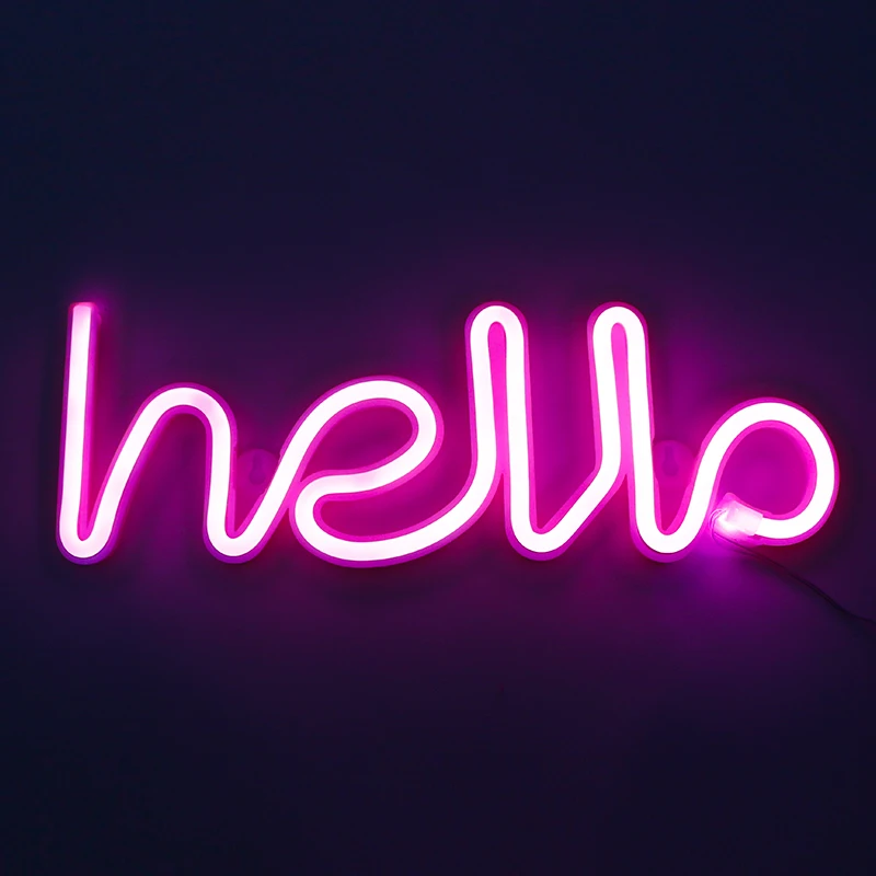 Большой светодиодный неоновый светильник Hello Art Декоративный Настенный декор для