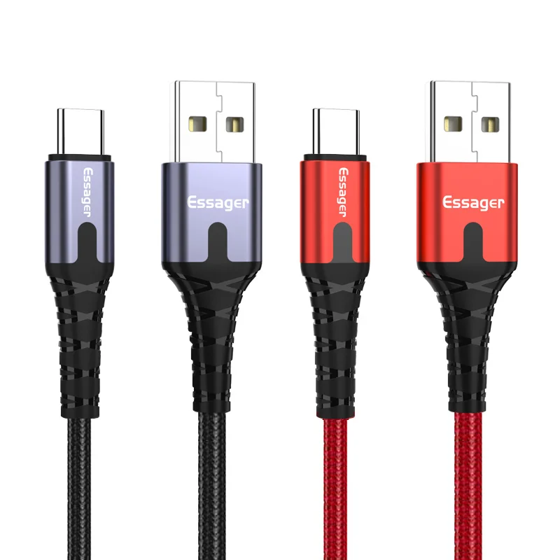 

Essager USB Type C Cable Fast Charge Wire Cord 2m USBC Cable for Xiaomi K20 Samsung Oneplus 7 Pro Mobile Phone USB-C Charger