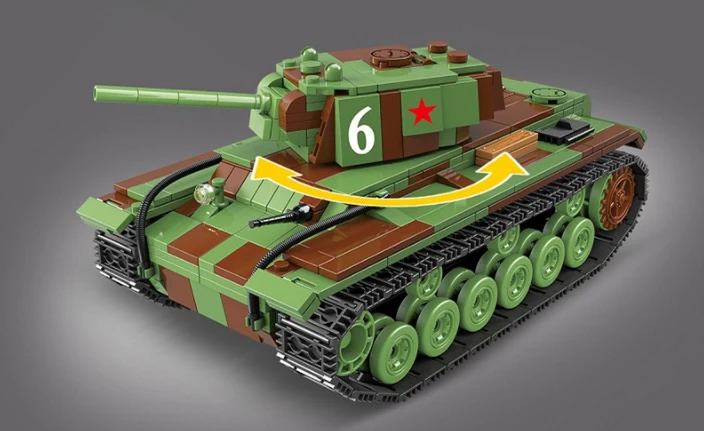 WW2 военный KV-1-танк, строительные блоки, Военный танк WW2, армейский солдат, оружие, блоки для оружия, игрушки для детей, подарки