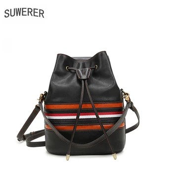 

SUWERER Genuine Leather women handbags cowhide bag fasihon luxury handbags women bags designer leather crossbody bags for women