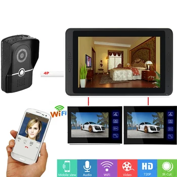 

APP Control Video Intercom 7 Inch Monitor Wifi Wireless Video Door Phone Doorbell Remote Unlock Speakerphone Intercom System